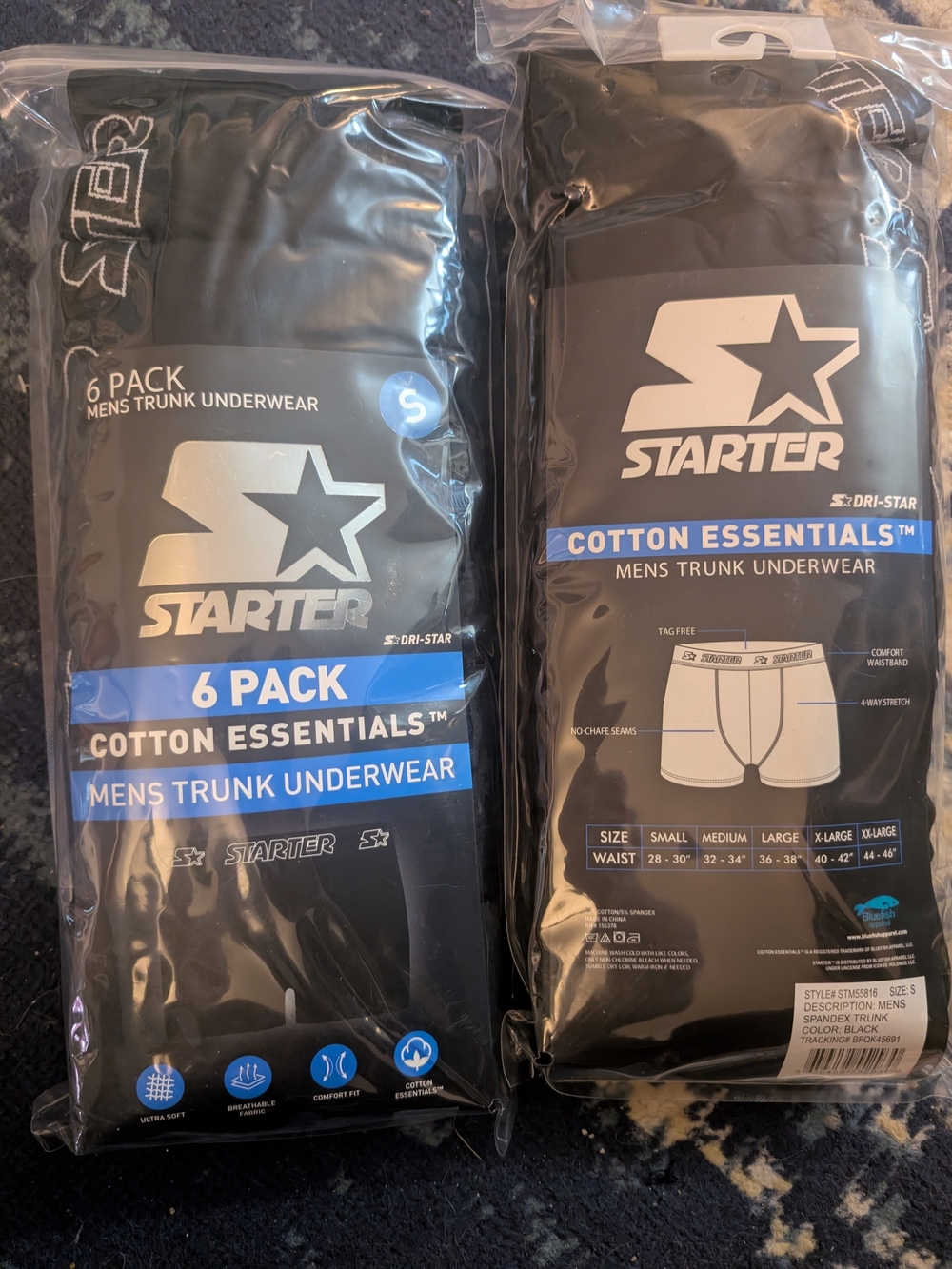 2- Starter Cotton Men’s Trunk Underwear - 6 Pack